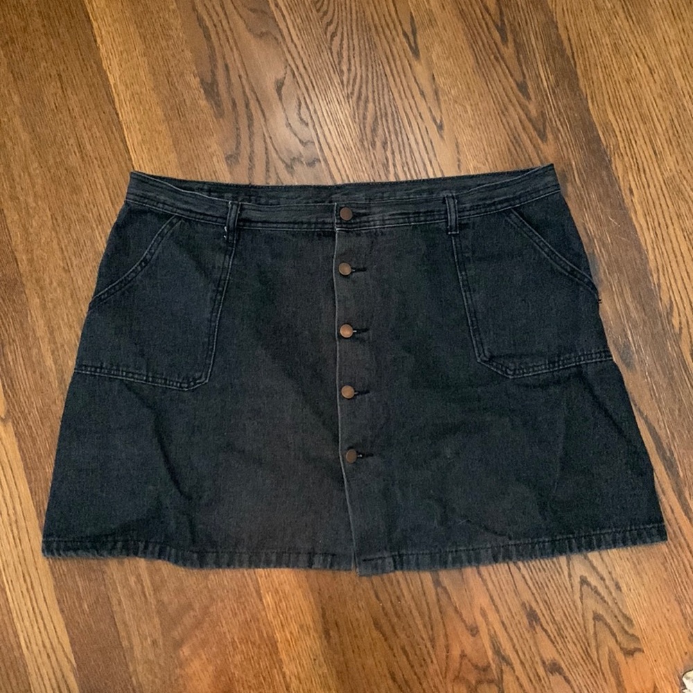Shein Curve Black Denim Skirt
